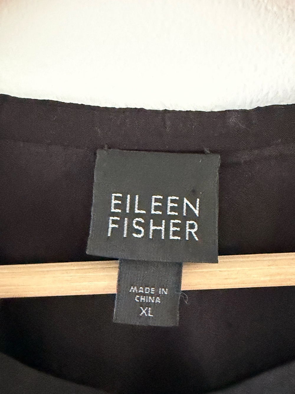 Eileen Fisher Minimalist Black Heavy Silk Shirt Dress Mandarin Collar Size XL - Picture 8 of 10